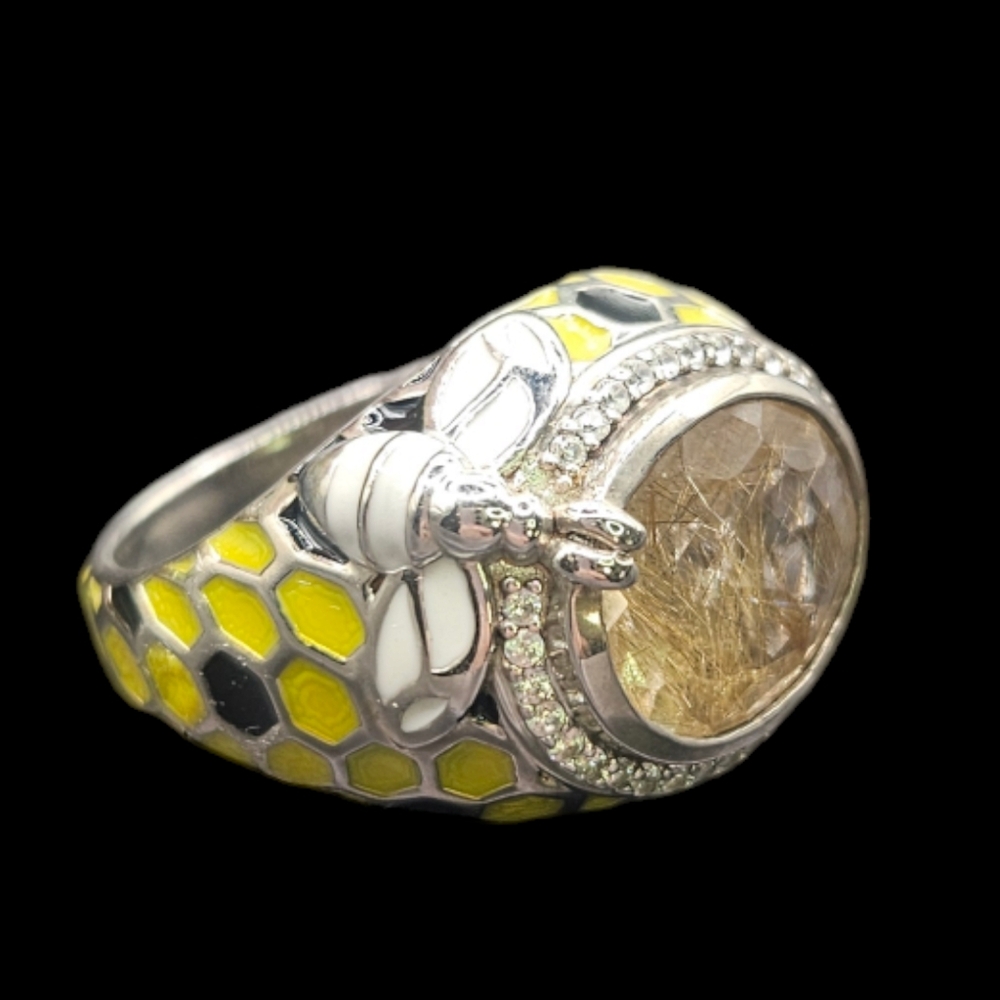 Golden Rutilated Quartz Ring - Picture 3 of 5